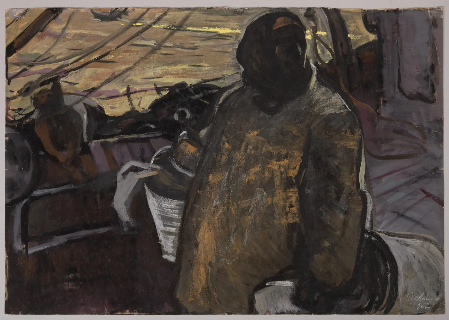 Алексеев Адольф Евгеньевич. Уборка кончена. (из серии Порт Владимир) 1962. — фото 1