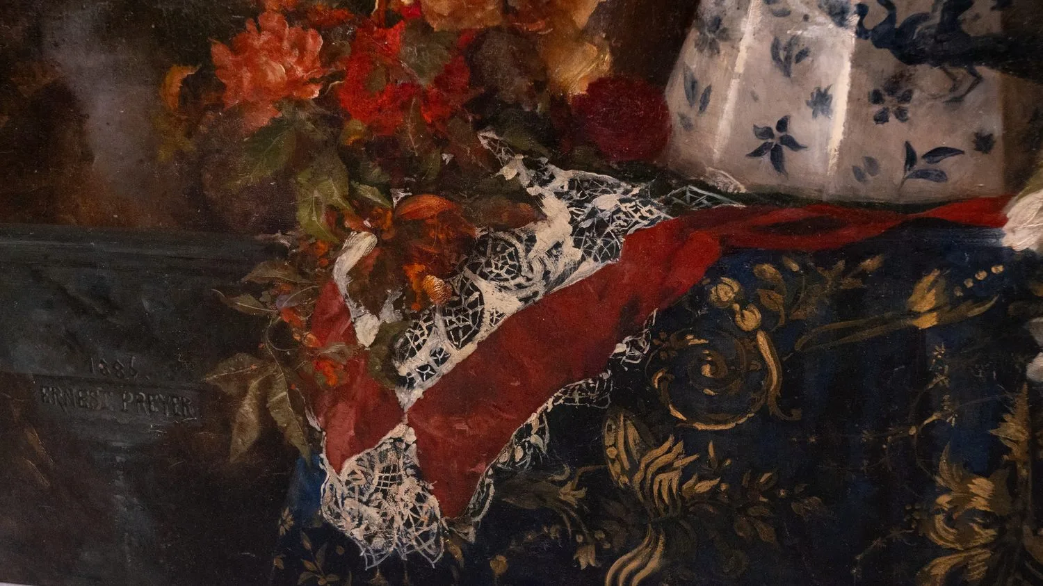 Эрнест Прэер (Ernest Preyer) (1842 - 1917). Натюрморт с цветами. Германия. 1886 г. — фото 3