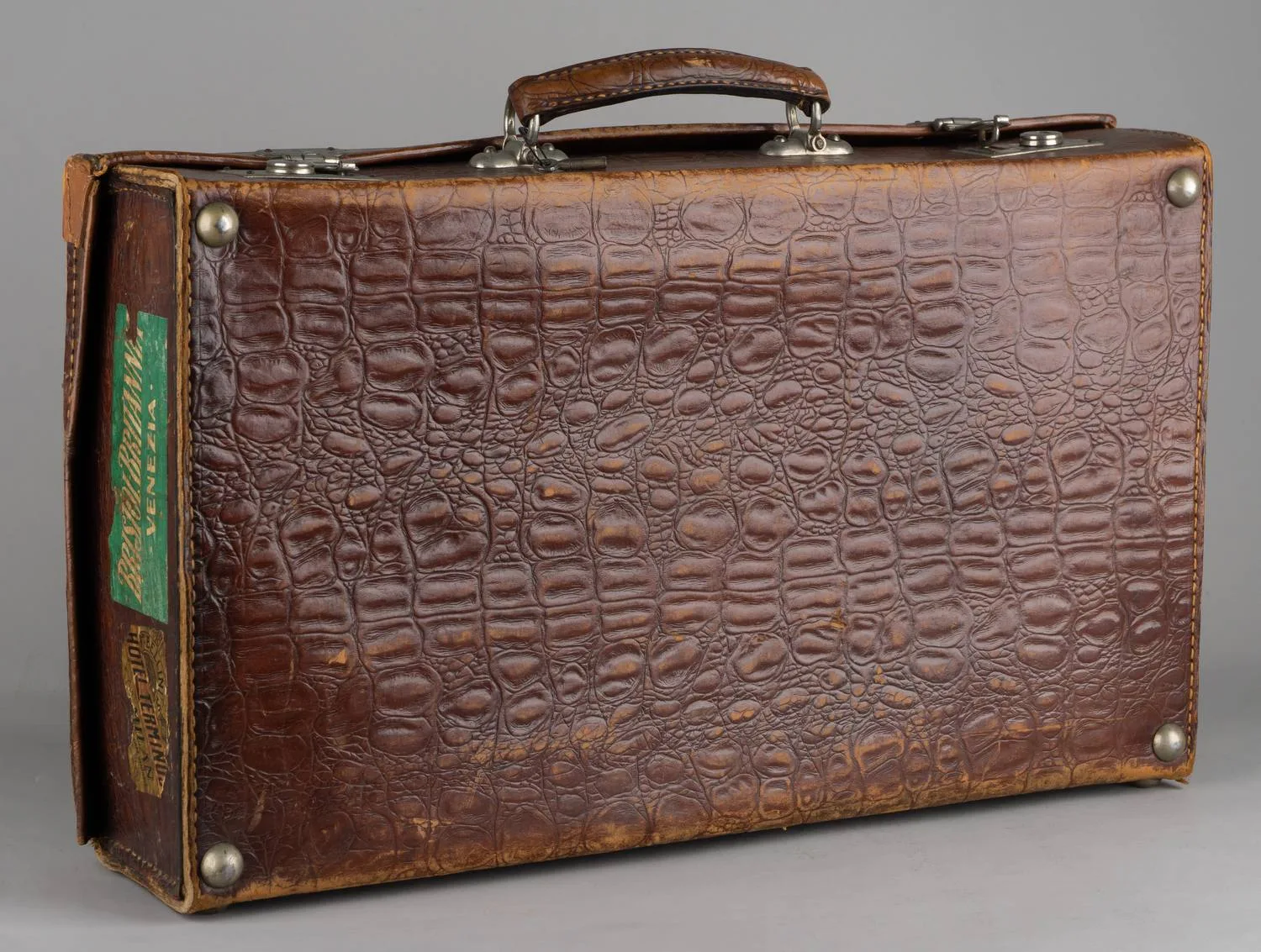 Чемодан винтажный кожаный. Европа, Италия (?), 1930-е годы. — фото 3