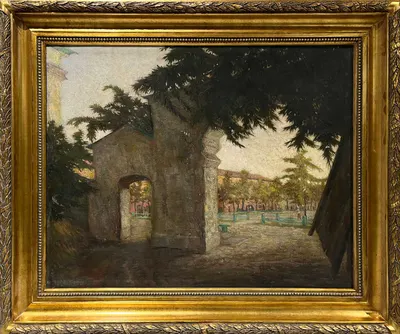 Бобышов Михаил Павлович (1885-1964). Городской пейзаж. Ворота. 1916