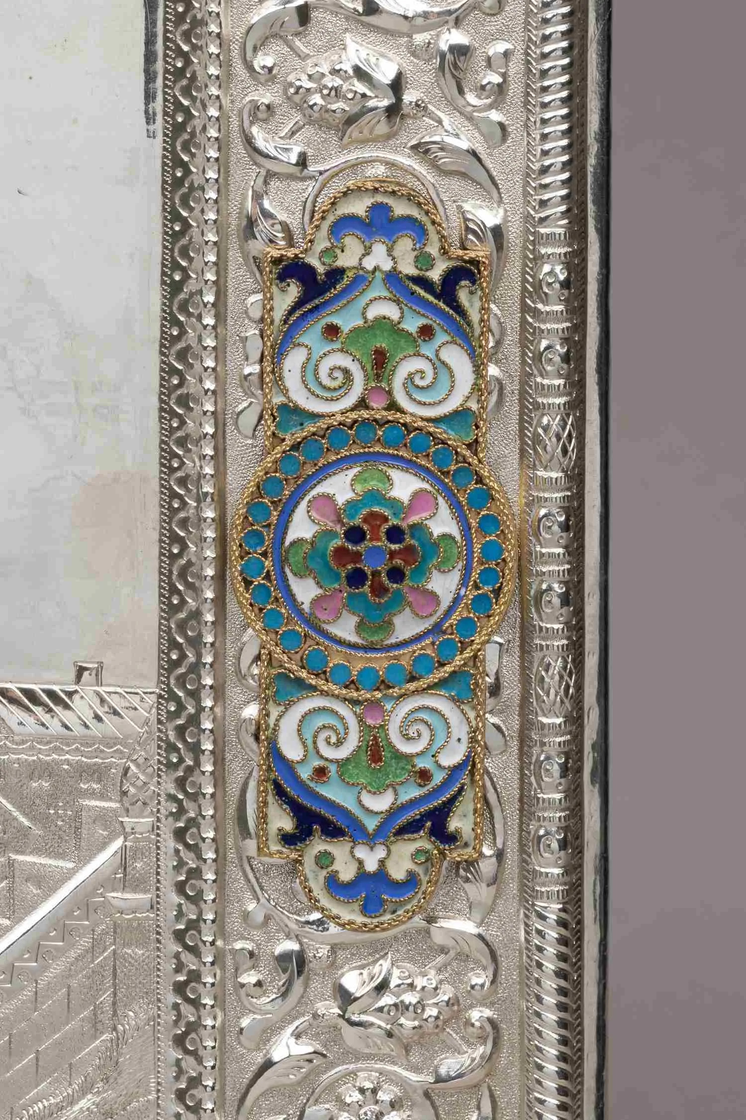 Икона "Преподобный Серафим Саровский" в окладе с эмалью. Москва, начало XX в. — фото 8