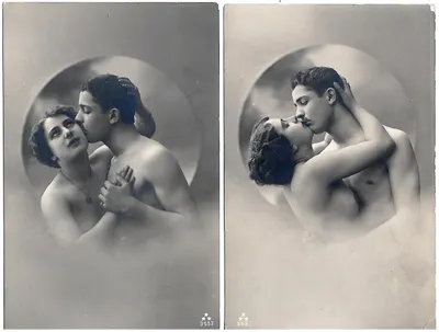 5 открыток «Он и она». Начало XX века.