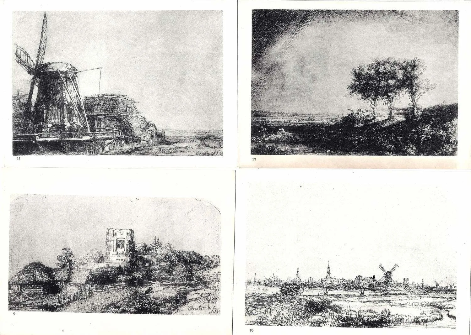 Серия (12 карточек) «Рембрандт. 12 офортов» (М.-Л., 1937). — фото 3