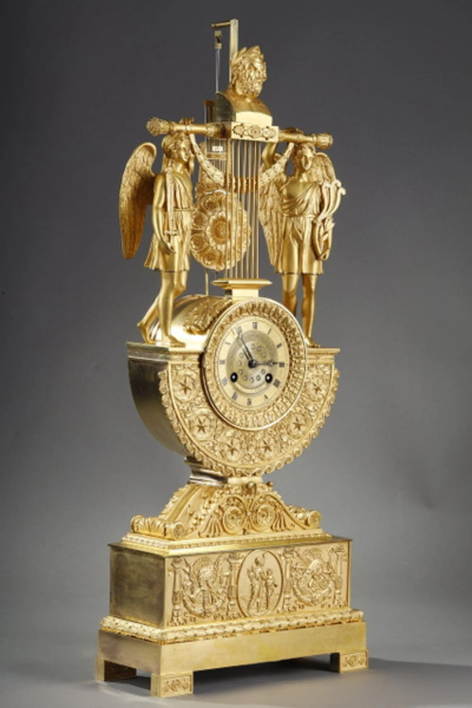 (С экспертизой) Часы каминные «Триумф Гомера». Франция, 1820-е годы. — фото 14