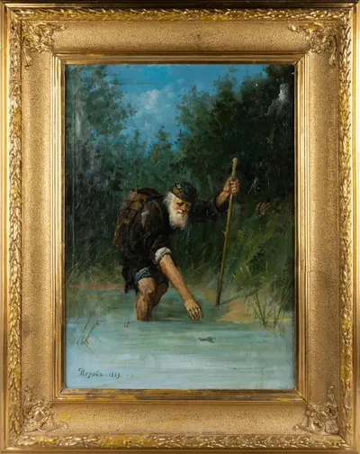 Перов Владимир Васильевич (по подписи). Ловец раков. 1863.