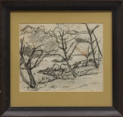 Седрак Серж (Седрах Агабабян). Лесной пейзаж (двухсторонний). 1960-е годы.
