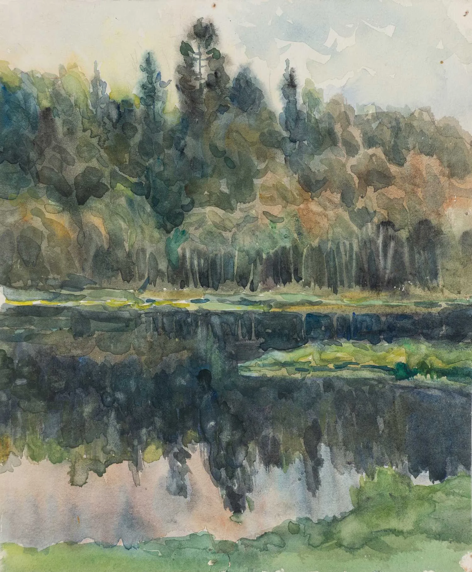 Морозов Константин Феофанович. Лес у реки. 1960-ые. — фото 1