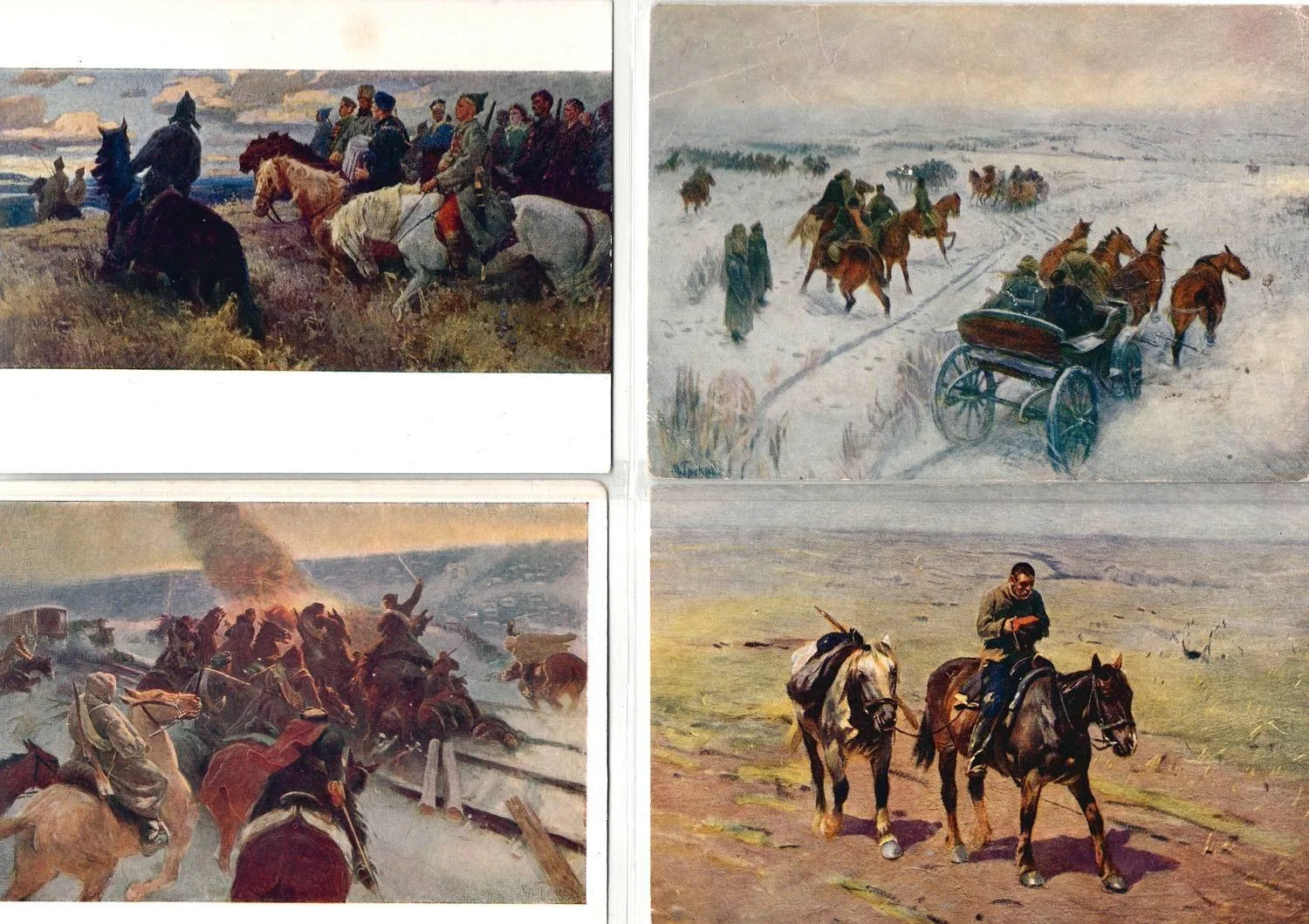 26 открыток «Революция и Гражданская война в живописи». СССР, 1930-е - 1960-е годы. — фото 9