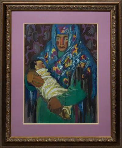 Курзенков Леонид Сергеевич. Портрет узбечки. 1979.