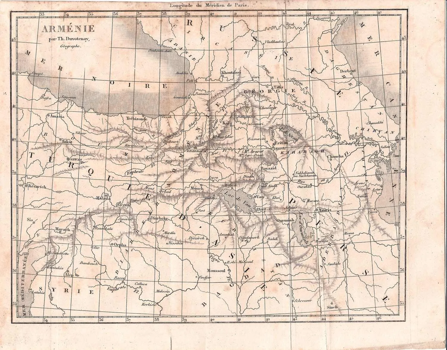 Листы карт «Древняя Армения», «Армения». Франция, середина XIX века. — фото 1