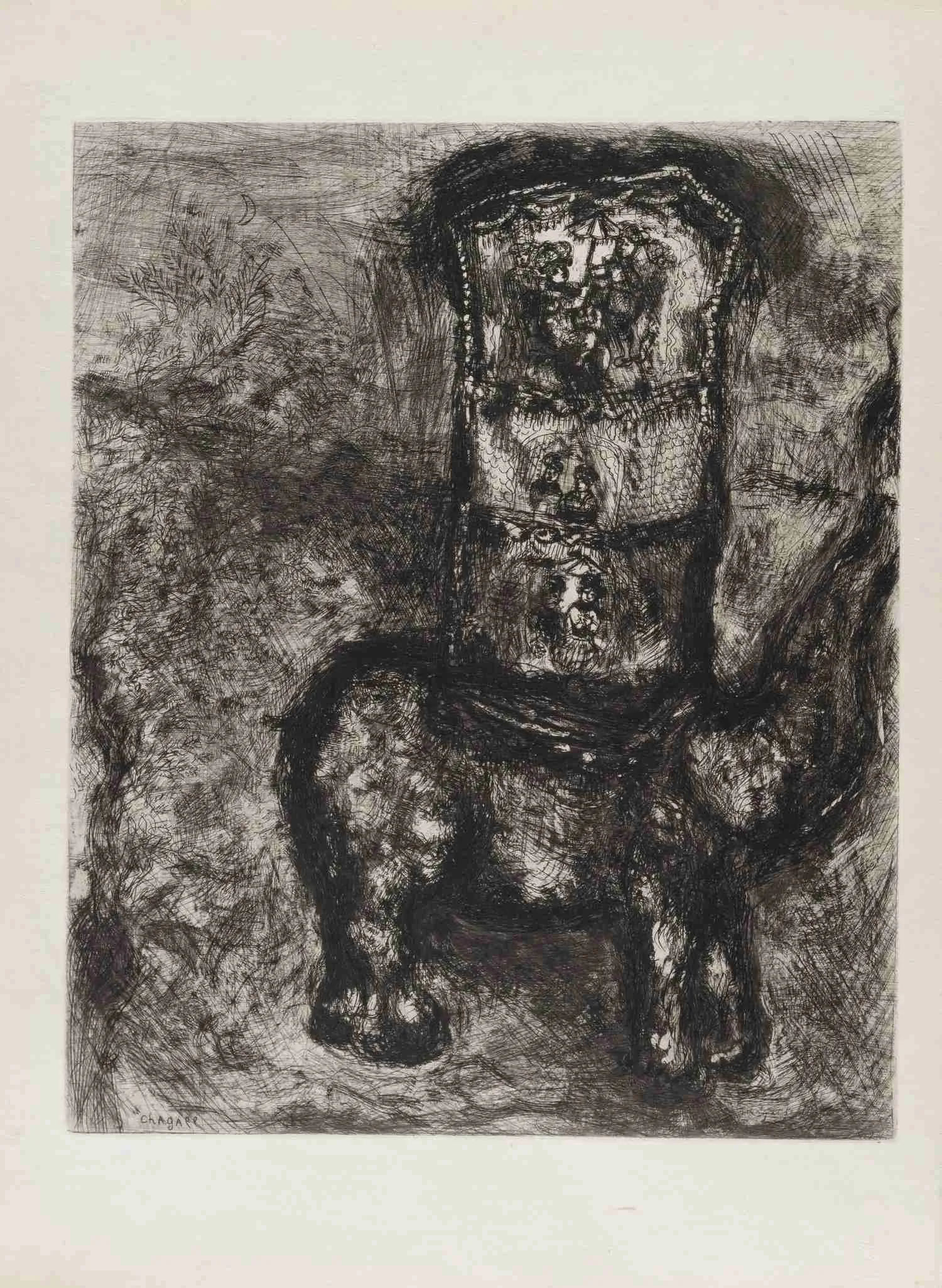 Шагал Марк Захарович. Крыса и слон. 1927. Иллюстрация к басне Жана де Лафонтена. — фото 1