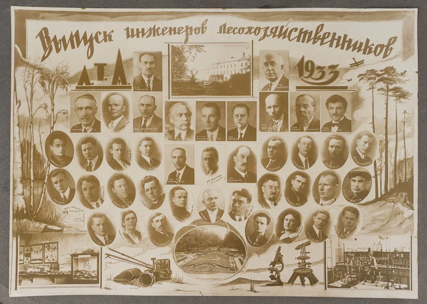 Фотография «Выпуск инженеров лесохозяйственников Лесотехнической академии». 1933. — фото 1