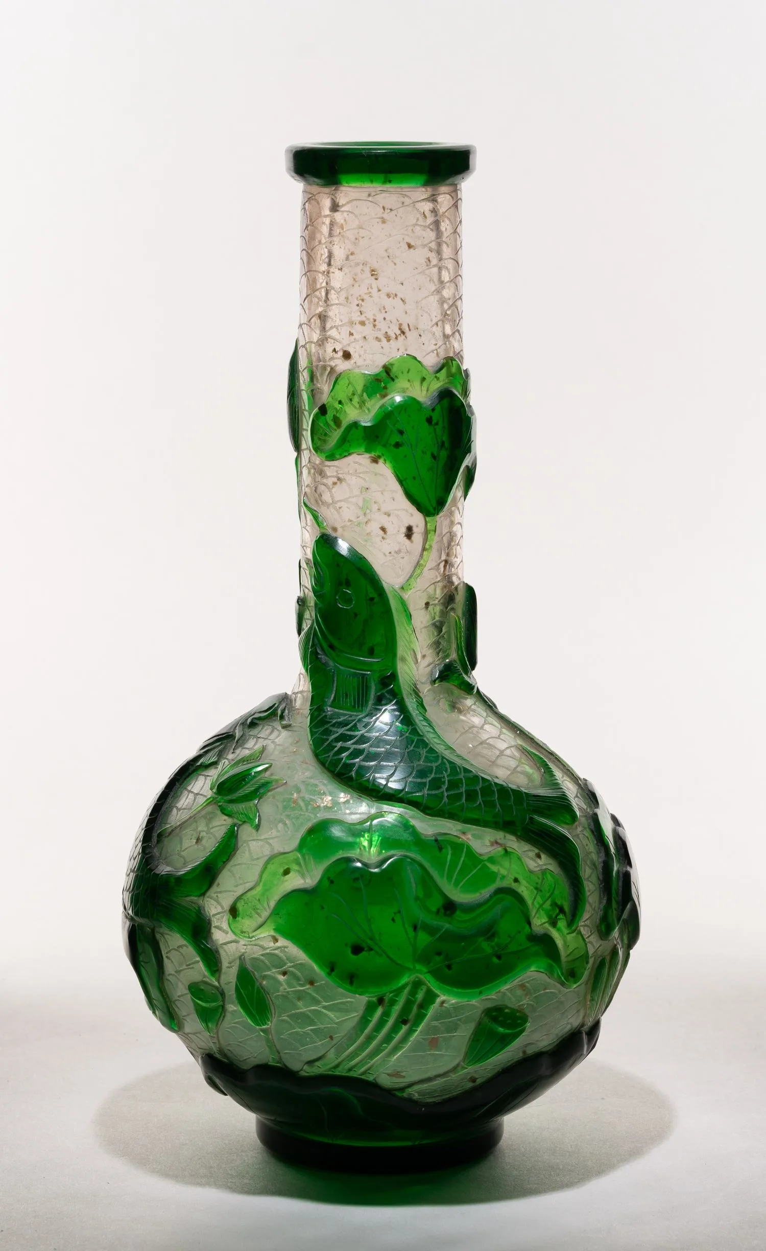 Ваза пекинского стекла «Карпы». Китай. — фото 4