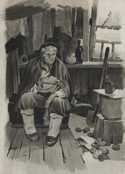 Позин Георгий Александрович. Портрет крестьянина. 1950-е – 1960-е годы.