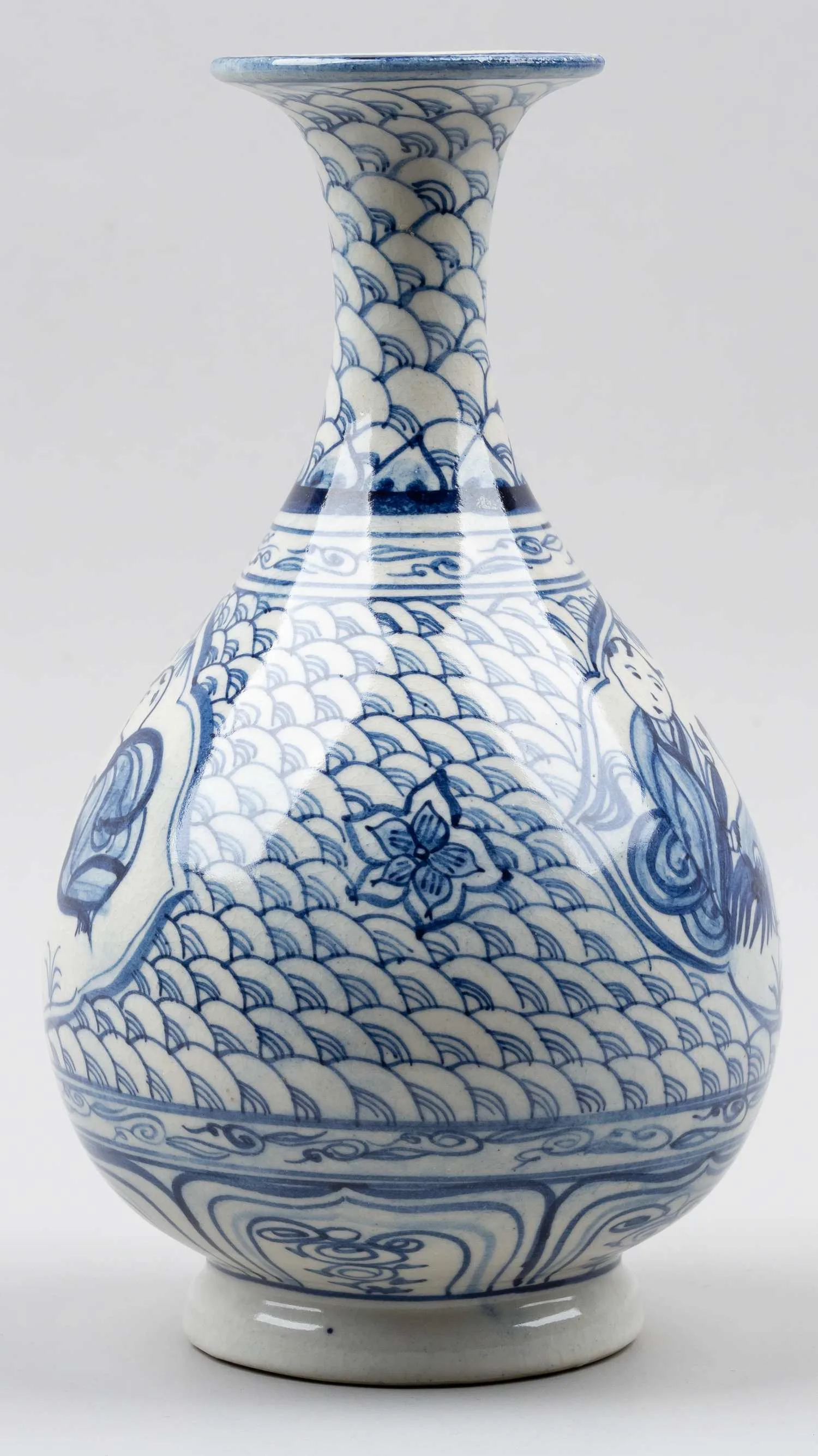Ваза «Мальчики нашли петуха». Китай, 1950-70-е годы. — фото 3