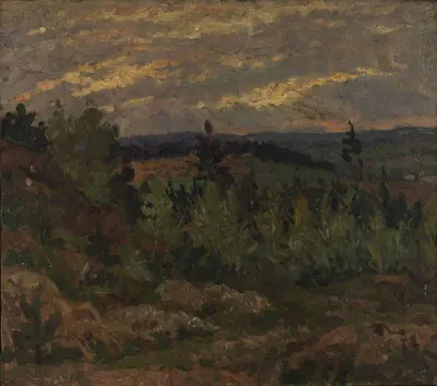 Николай Панков. Пейзаж, вечер. 1941