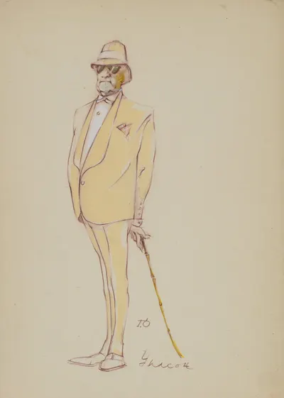 Орлов Георгий Маркович. Театральный эскиз Уилсон в костюме. 1970-е годы.
