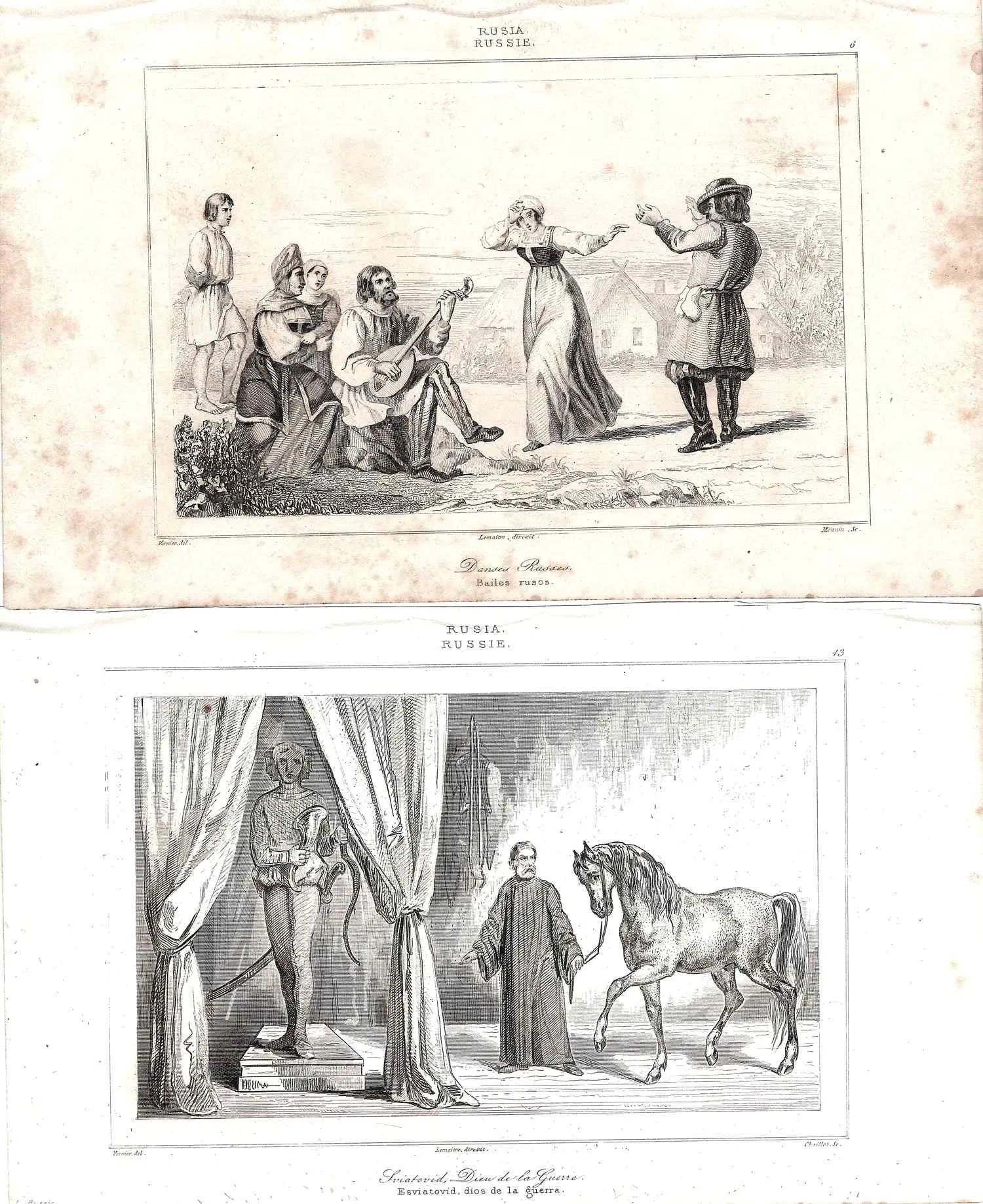 3 гравюры «Типы России». Франция, 1840. — фото 1
