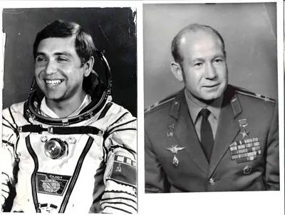6 фотографий «Космонавты». СССР, 1970-е - 1980-е годы.
