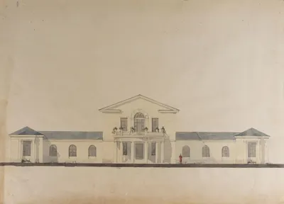 2 листа эскизов зданий. СССР, конец 1940-х годов.