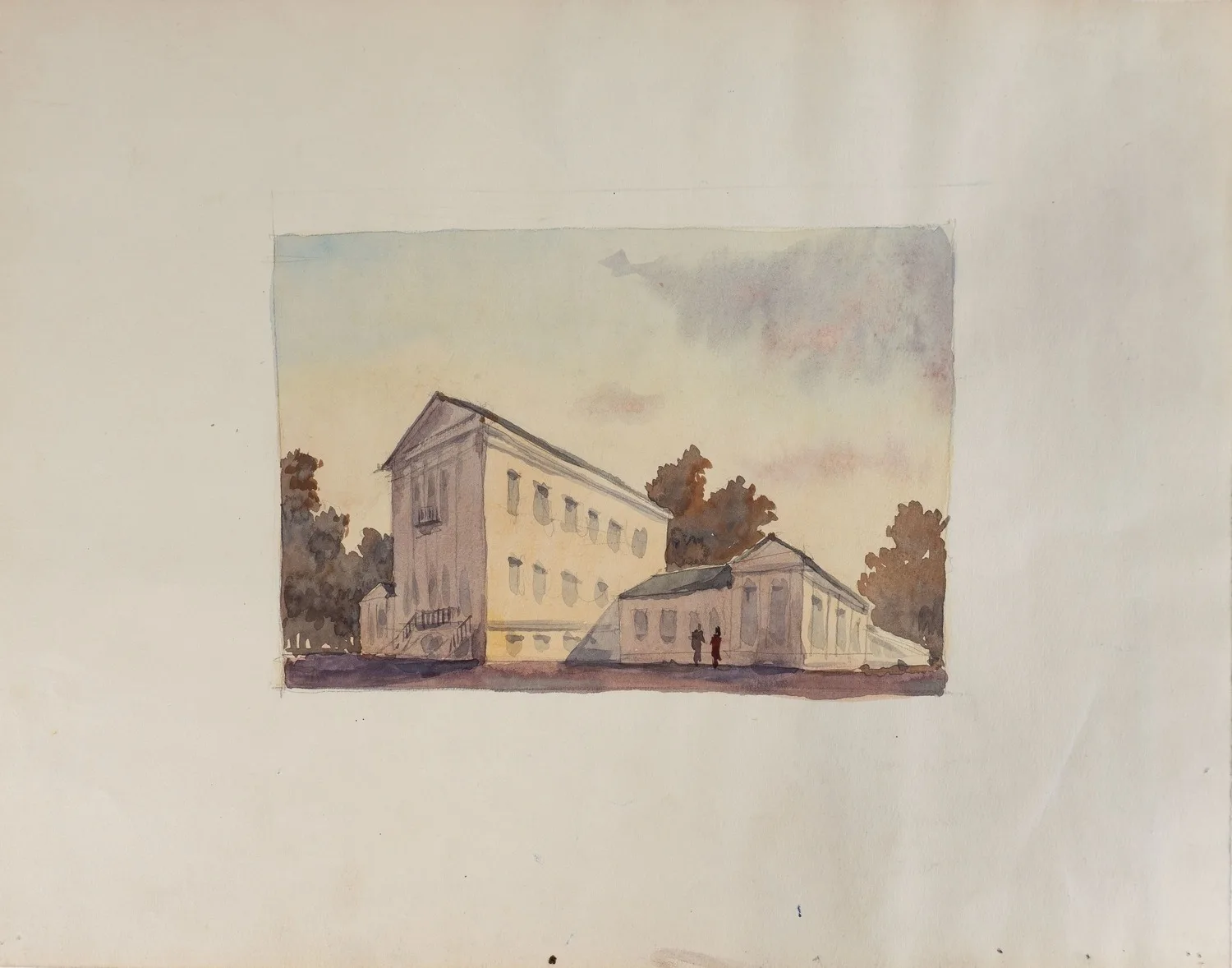 2 листа эскизов зданий. СССР, конец 1940-х годов. — фото 2