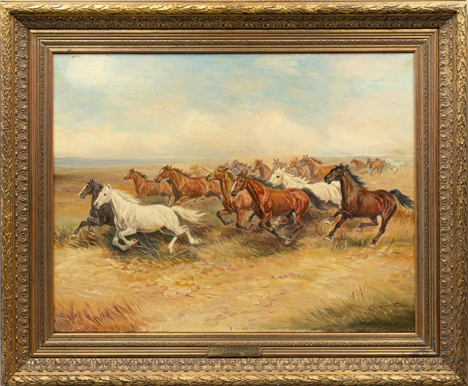 Шелоумов Афанасий Иванович. Табун. В степи. 1960-е годы. — фото 1