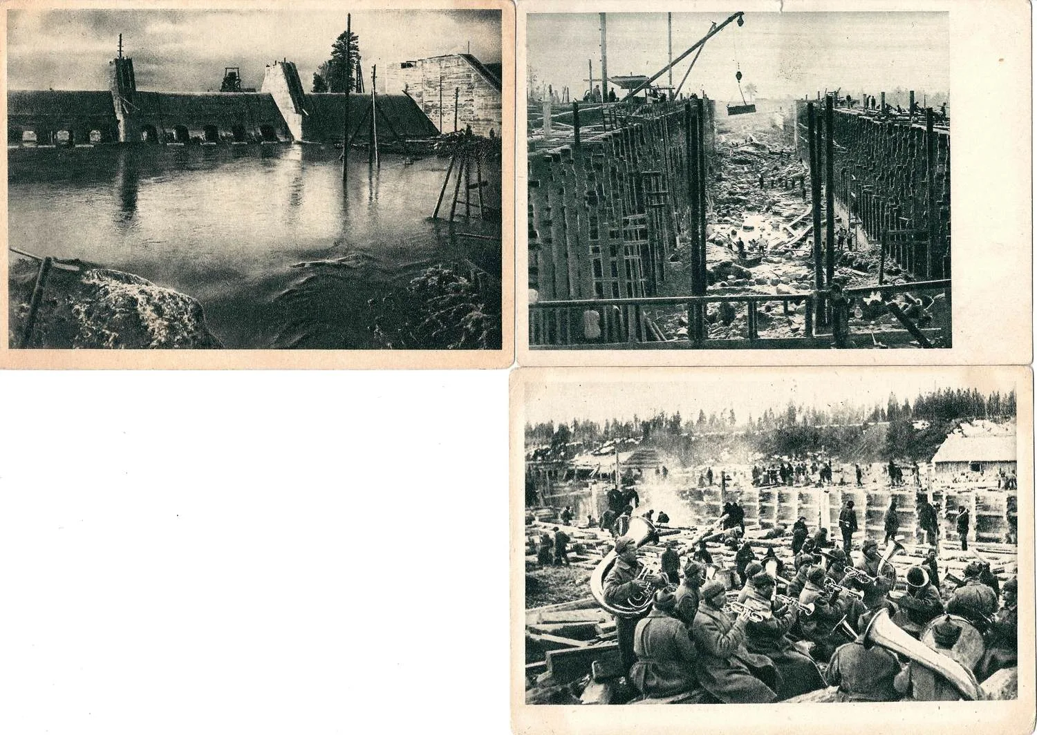 Беломорско-Балтийский канал. 3 открытки. Издание ОГИЗ - ИЗОГИЗ, начало 1930-х годов. — фото 1