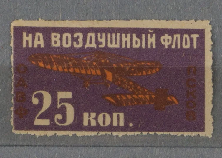 Псков. Непочтовая марка Псковского ОДВФ «На воздушный флот». 1924. — фото 1
