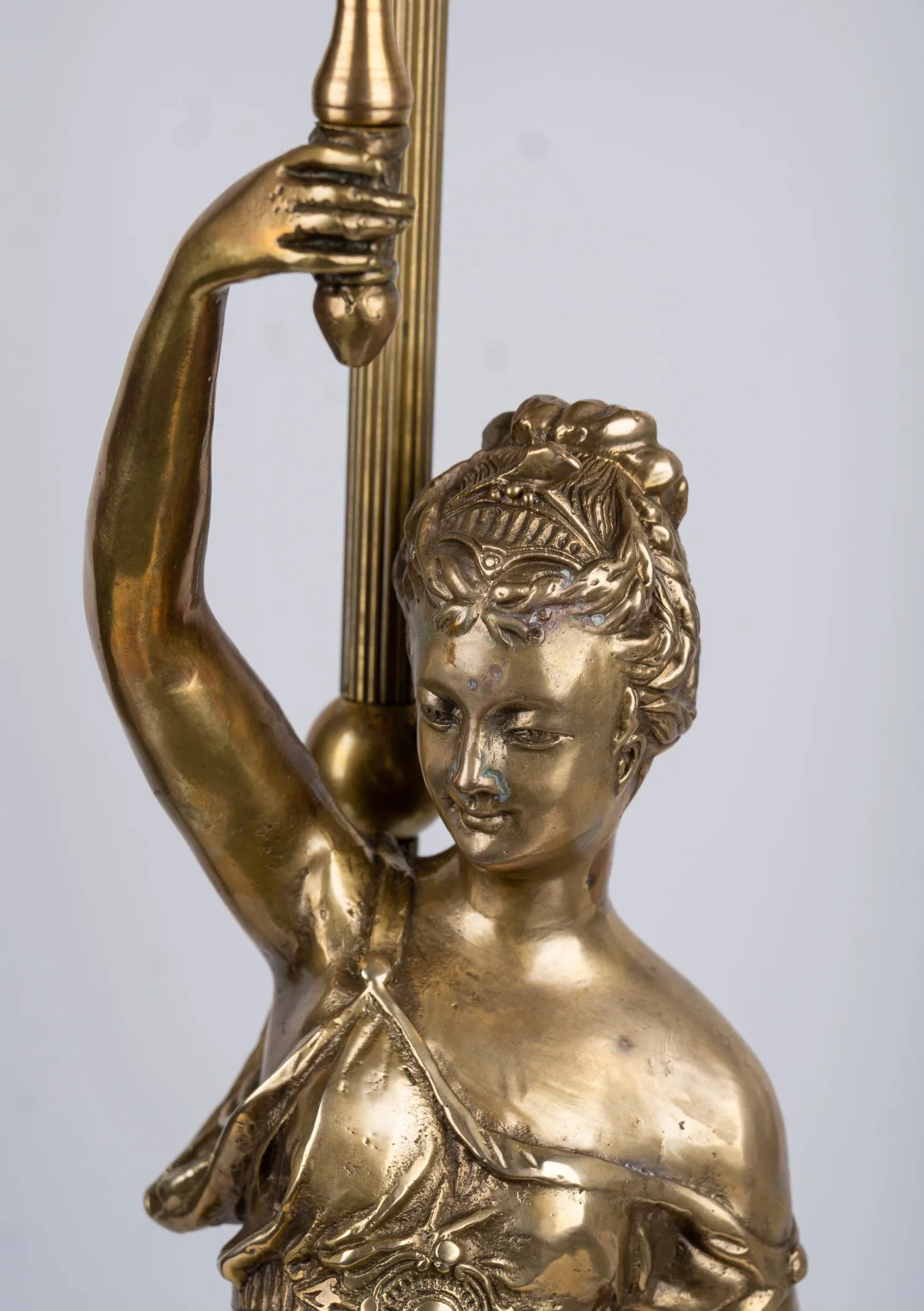 Лампа «Девушка с факелом». Франция, 1900 - 1914 годы. — фото 2