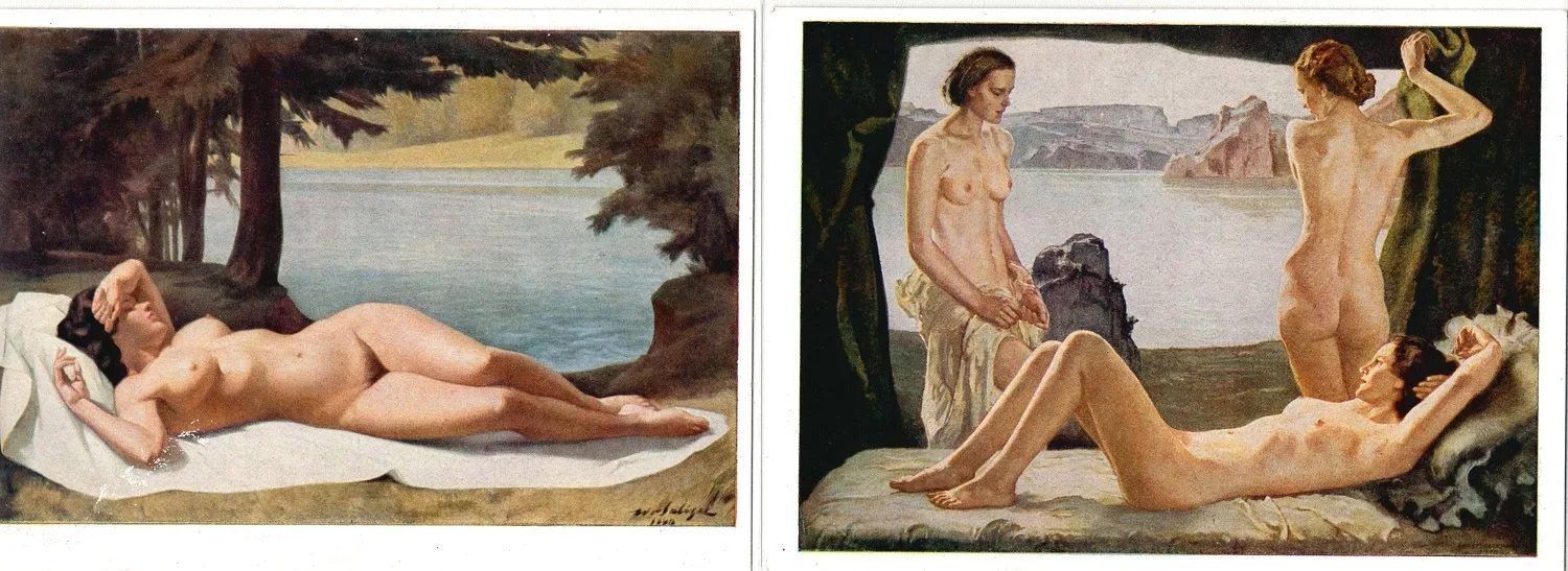 29 открыток «Ню в искусстве». Германия, середина XX века. — фото 5