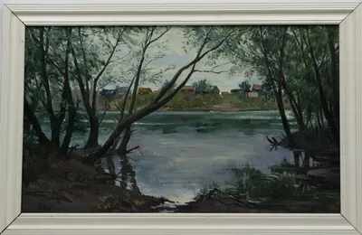 Неизвестный художник (инициалы ВД). Речной пейзаж. 1980.