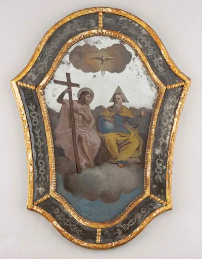 (С экспертизой. Редкость) Медальон «Ветхозаветная Троица». Россия, 1780–1790-е годы.