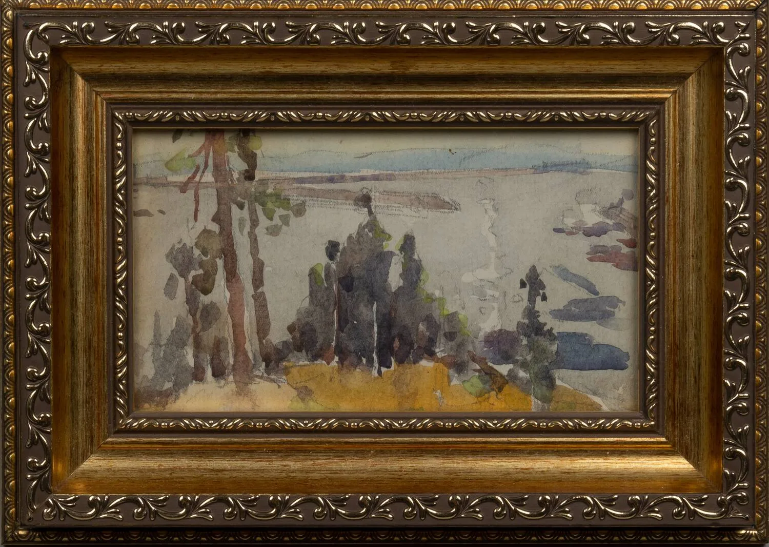 Комиссаров Иван Еремеевич. Баржи на реке (с этюдом). 1960-е годы. — фото 2