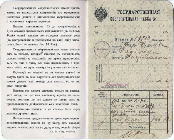 6 сберегательных книжек государственных сберегательных касс образца 1916 и 1917 годов (малый формат). — фото 10