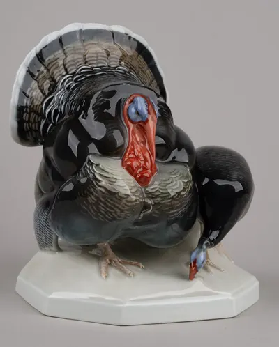 Статуэтка «Два индюка». Германия, Rosenthal, скульптор H.Krebs, 1920-е годы.