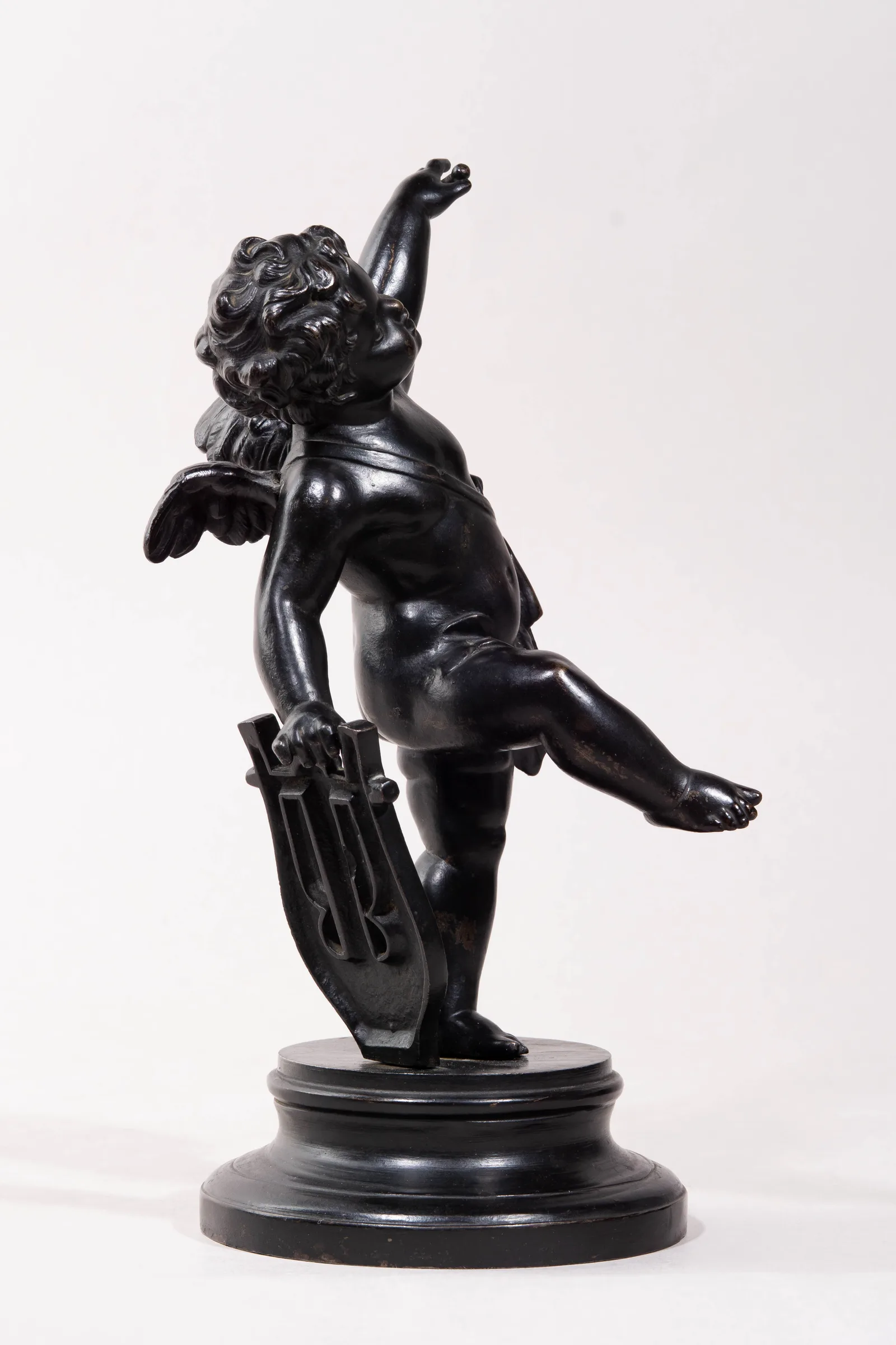 (Куса) Скульптура "Амур с лирой". Россия, Кусинский завод, 1883-1919 годы. — фото 4