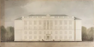 Цыпин Р. 2 эскиза проекта здания школы. СССР, конец 1940-х годов.