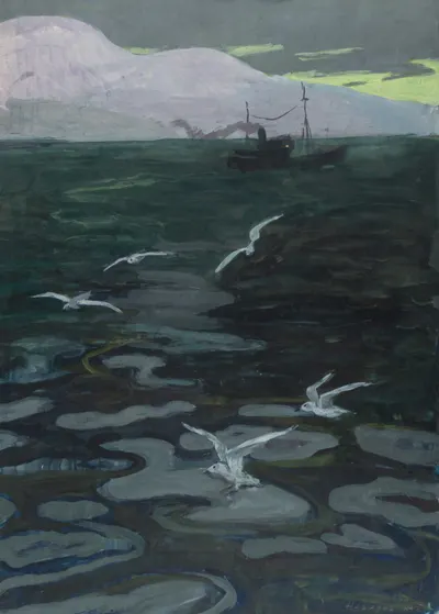 Назаров Константин Борисович. Чайки. Русский Север. 1966.