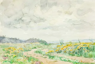 Морозов Константин Феофанович. Пейзаж с цветами. 1970-е годы.