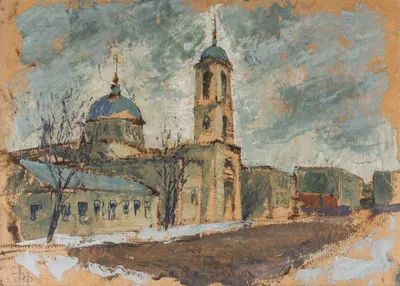 Фурменков Дмитрий Альбертович. Данилов монастырь (на обороте - Пейзаж с рекой). 1990-е годы.