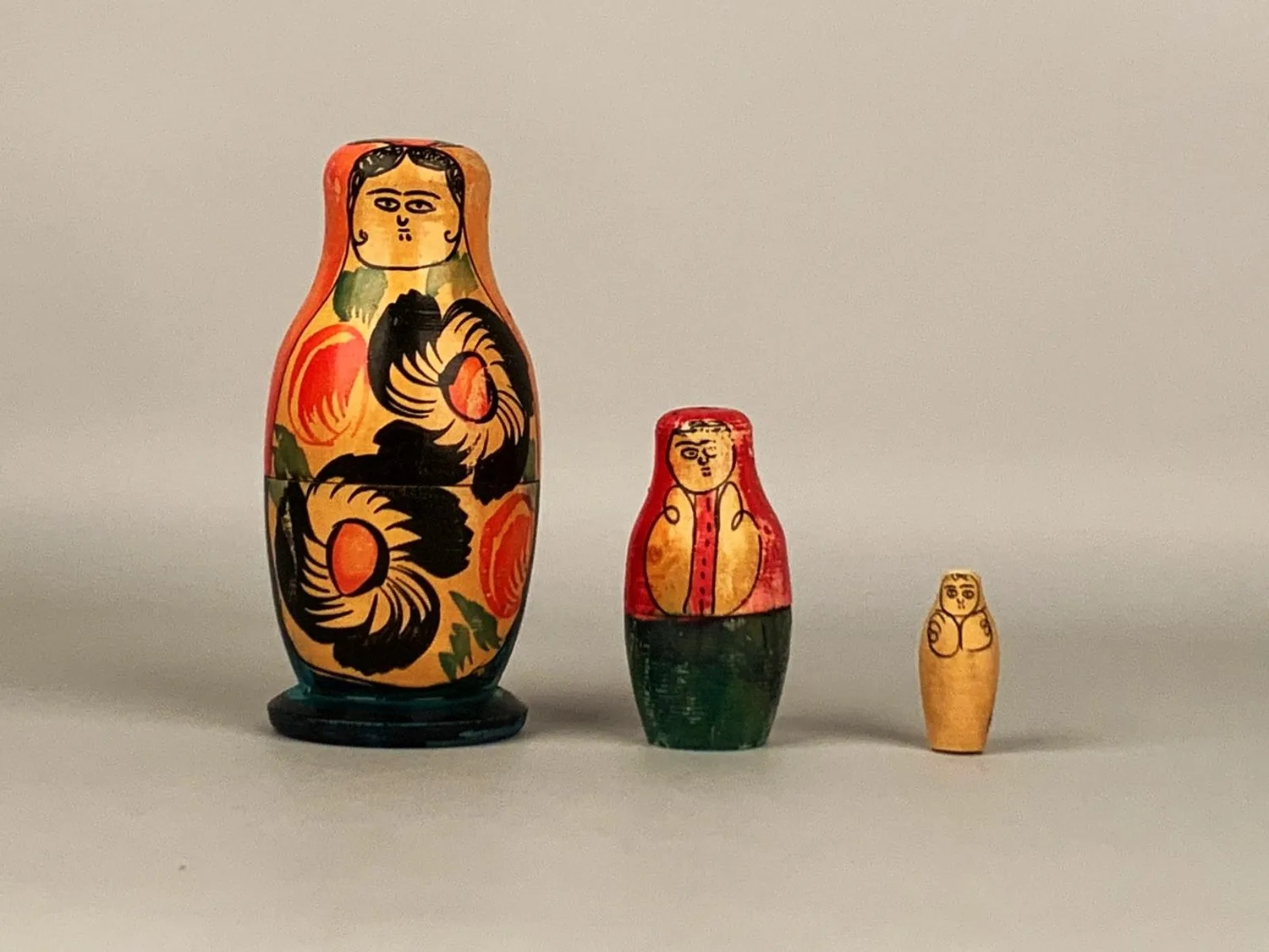 Матрешка трёхместная. СССР, село Полховский Майдан, Горьковская область, 1920 - 1930-е годы. — фото 3