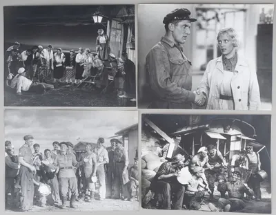 4 фотографии сцен художественного фильма «Трактористы». 1939.