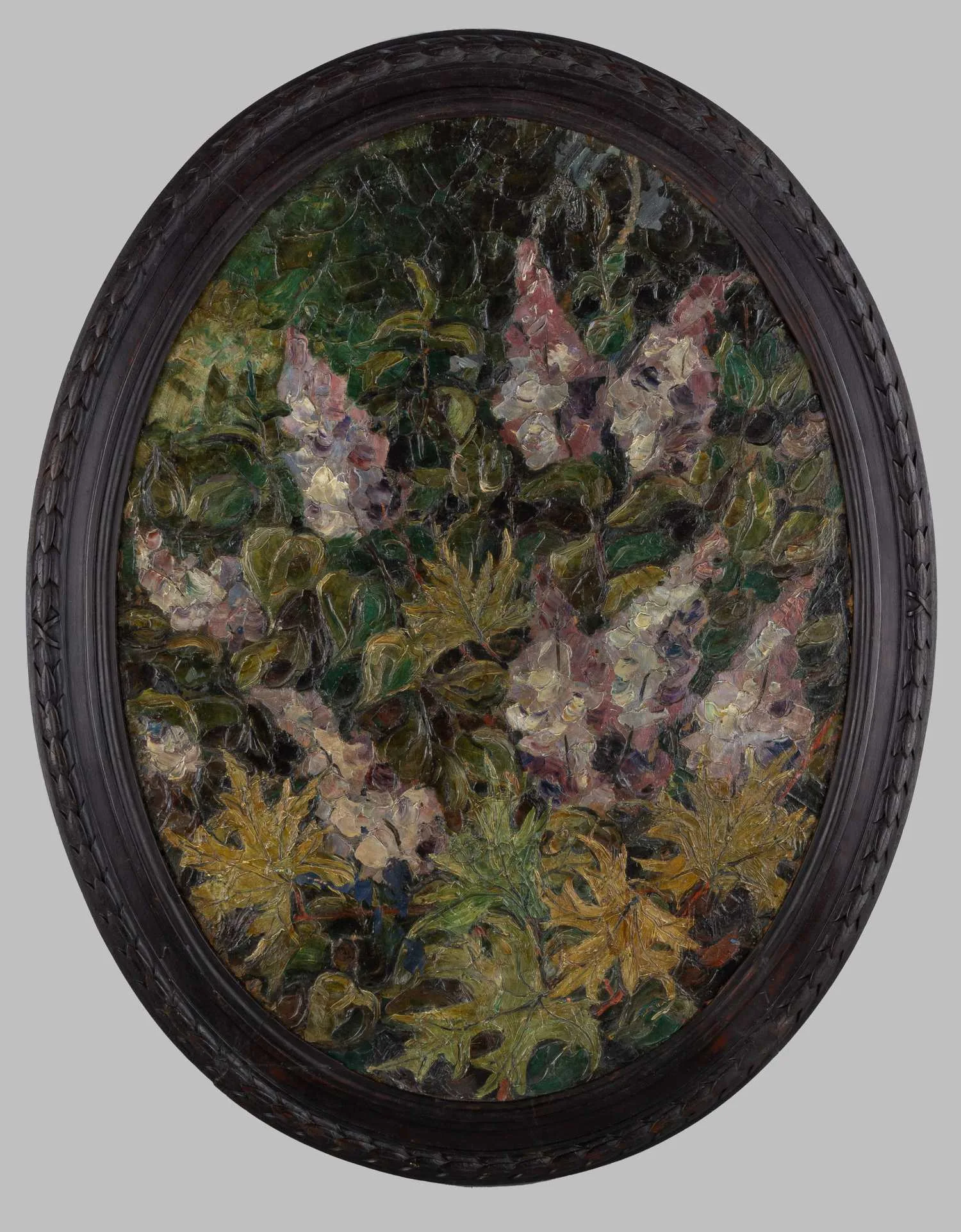 Соболев Иван Сергеевич (?) (1884-1964). Двусторонняя картина. Ветви. У озера. 1940-е годы. — фото 1