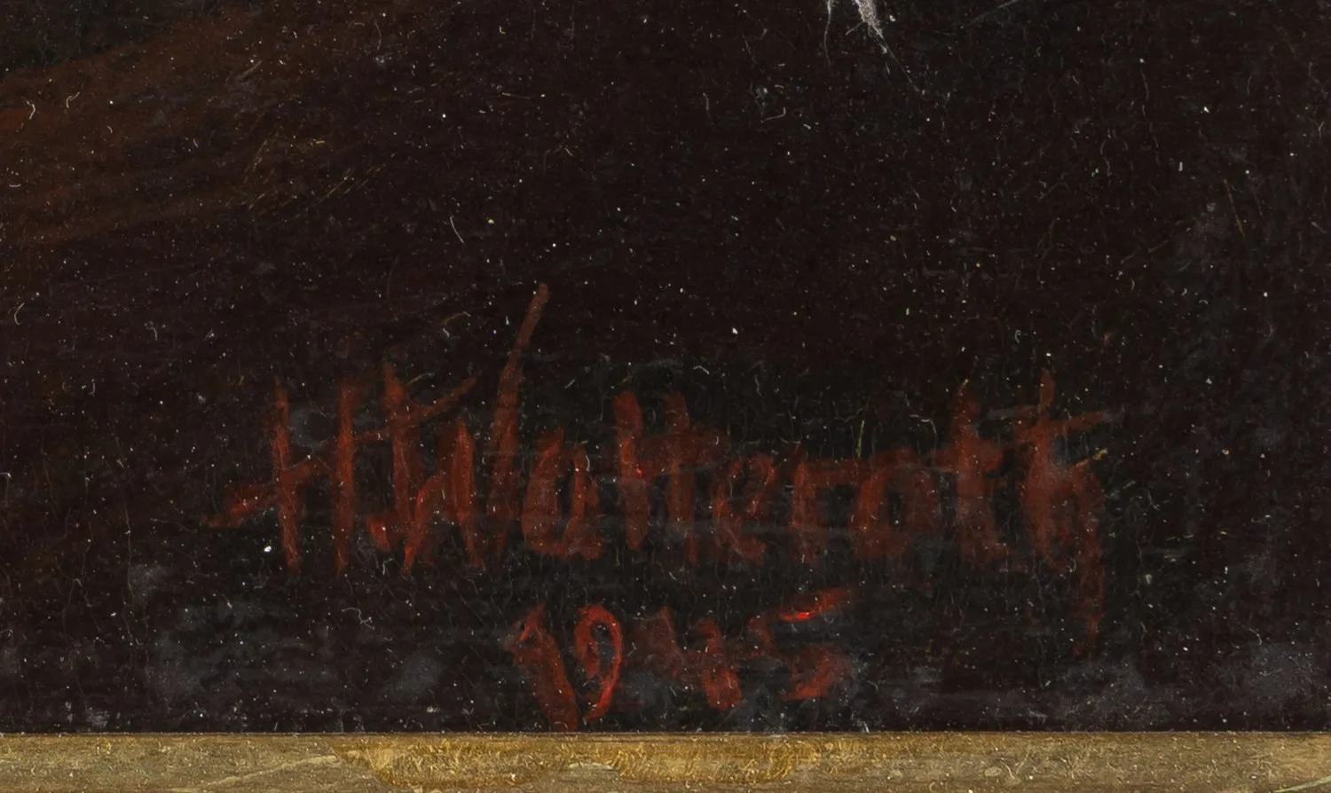 Неизвестный художник (H. Watterath по подписи) Мужчина в золотом шлеме (копия с картины Рембрандта). 1945 — фото 3