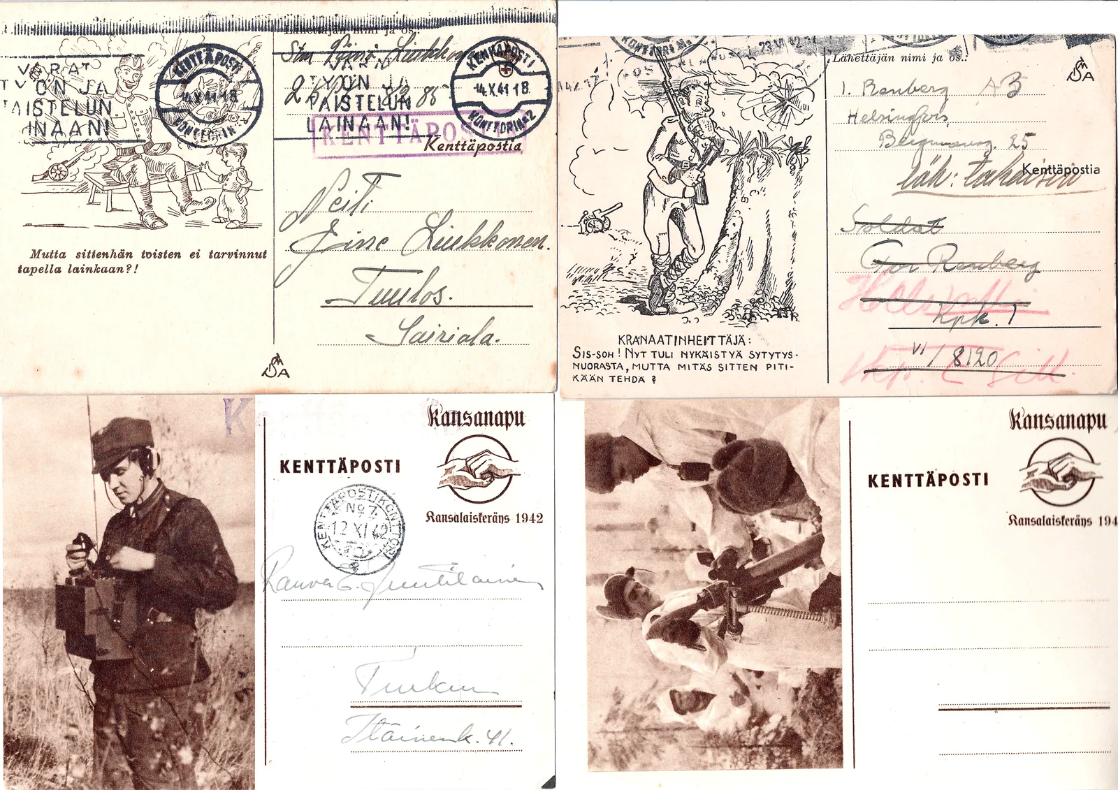 Финляндия. 25 иллюстрированных карточек полевой почты. 1940-е годы. — фото 1