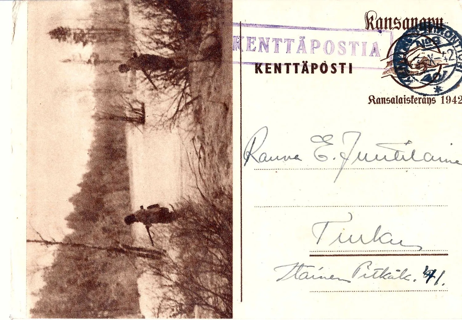 Финляндия. 25 иллюстрированных карточек полевой почты. 1940-е годы. — фото 6