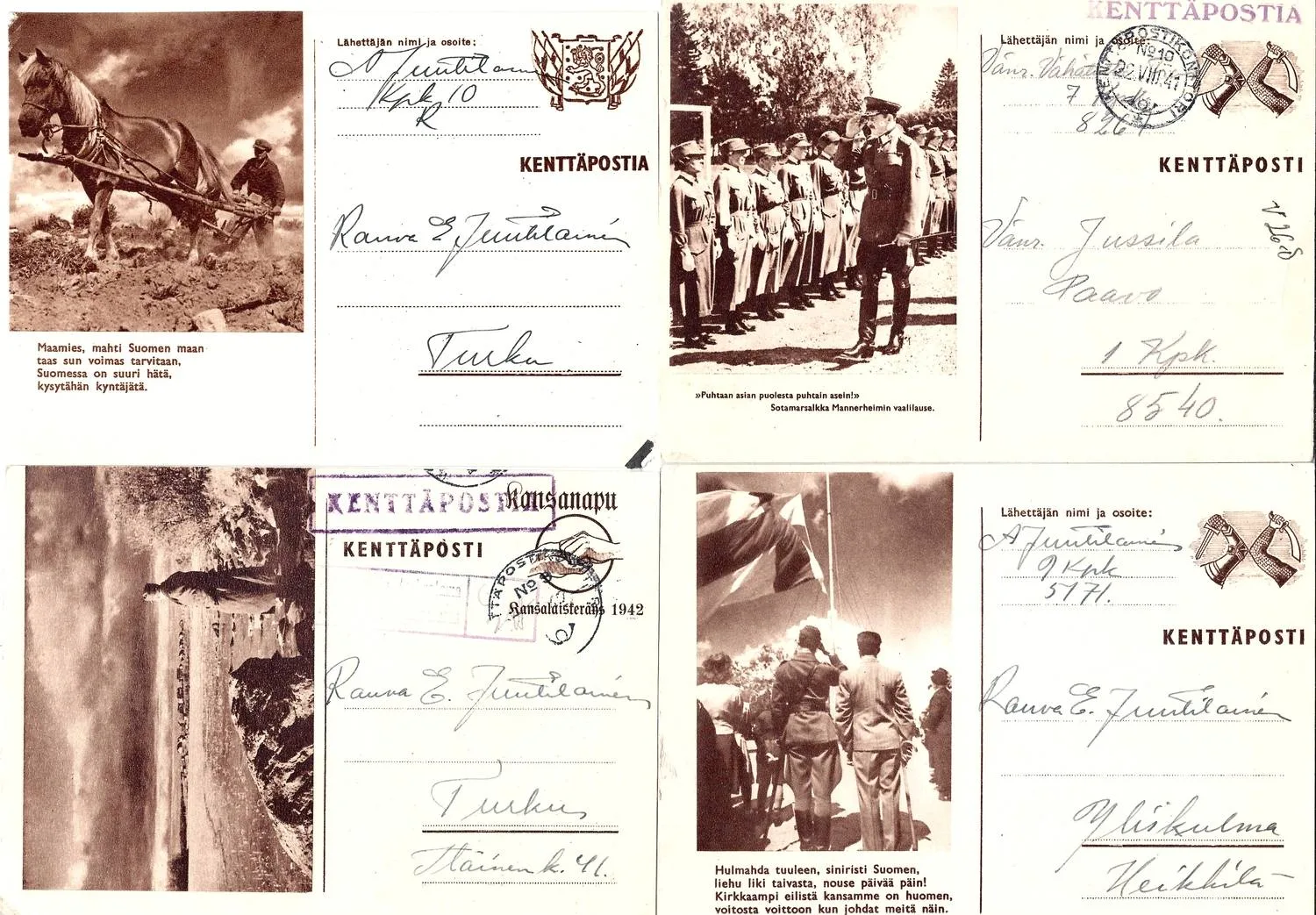 Финляндия. 25 иллюстрированных карточек полевой почты. 1940-е годы. — фото 4