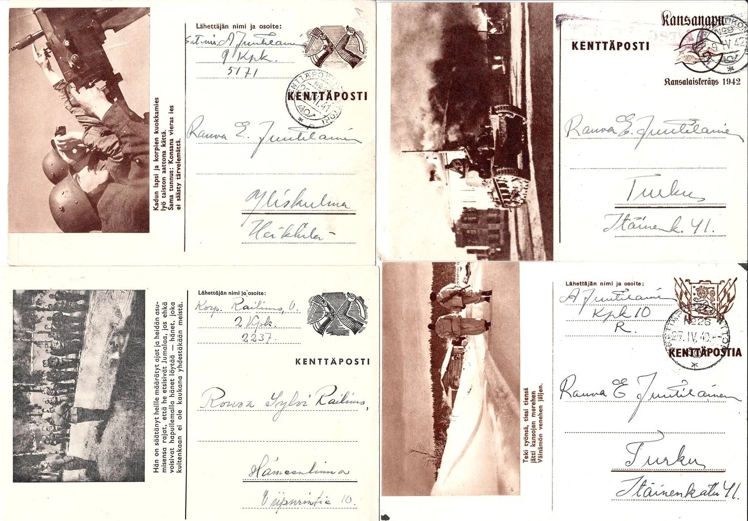 Финляндия. 25 иллюстрированных карточек полевой почты. 1940-е годы. — фото 3