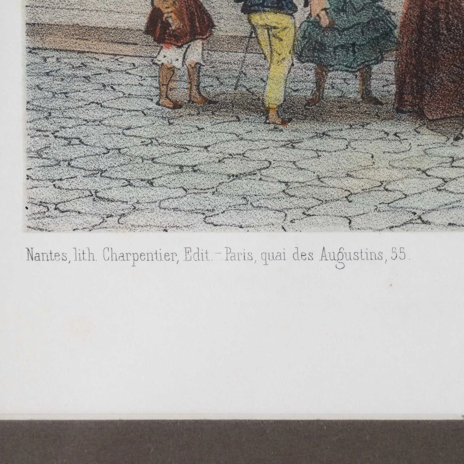 Гравюра «Париж. Двор Лувра». По оригиналу Филиппа Бенуа. Франция, Париж, 1861-1863. — фото 3
