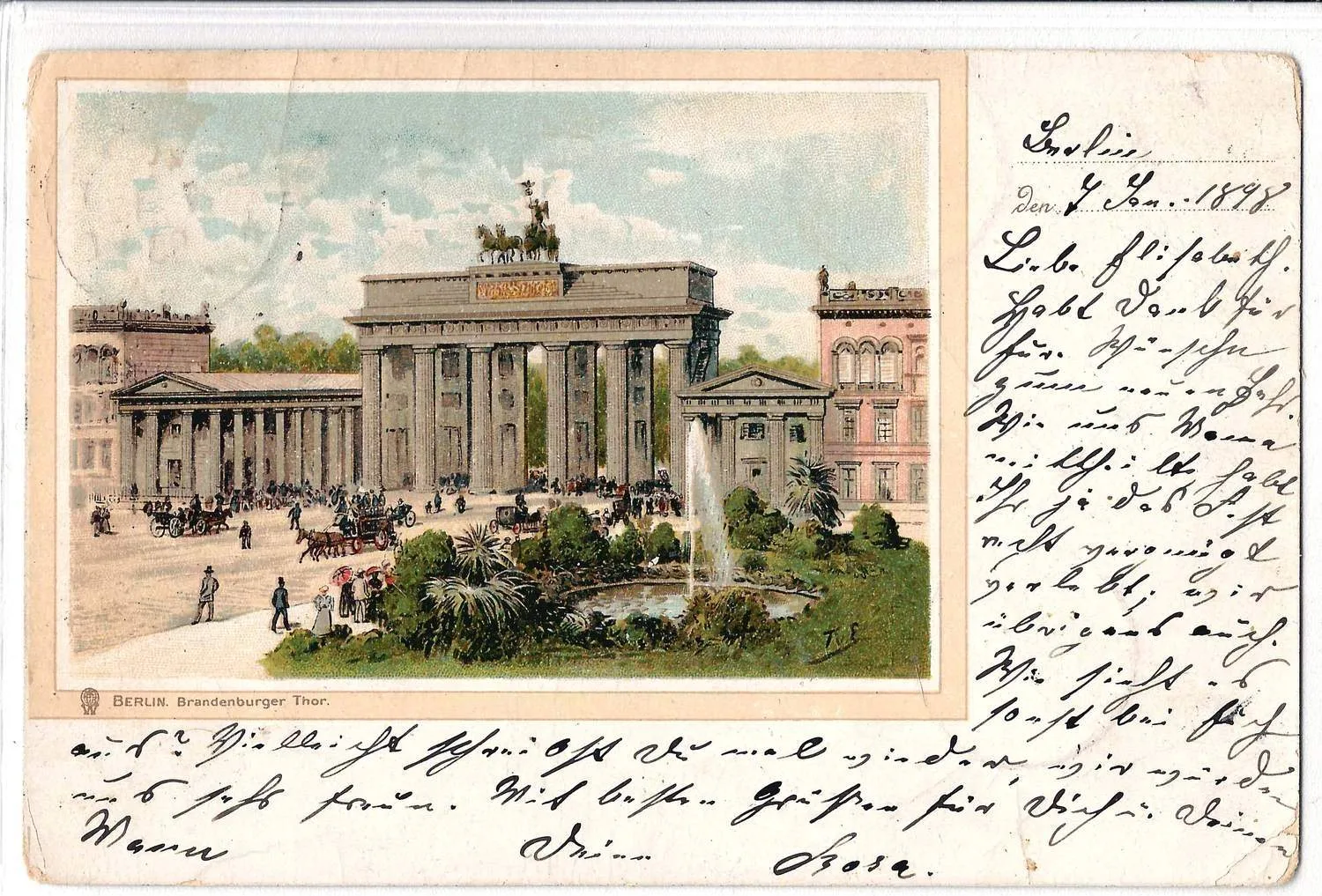 Берлин. 3 художественных открытки («грюссы»). Конец 1890-х годов. — фото 2